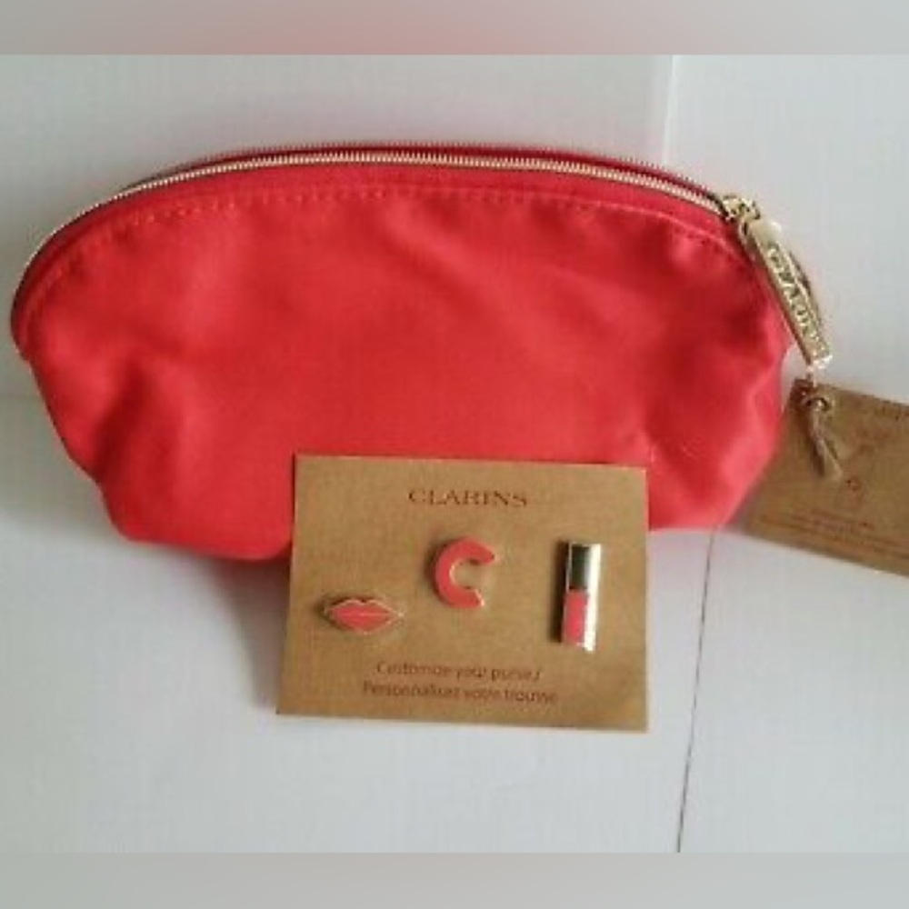 Clarins Cosmetics Pouch and Pins